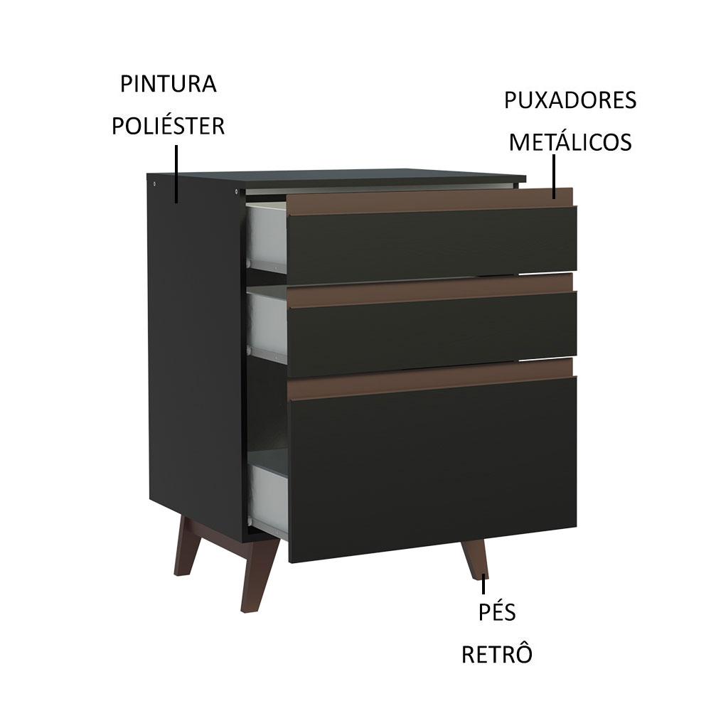 Foto 4 pulgar | Gabinete Bajo Cocina Madesa Glamy 60cm Negro