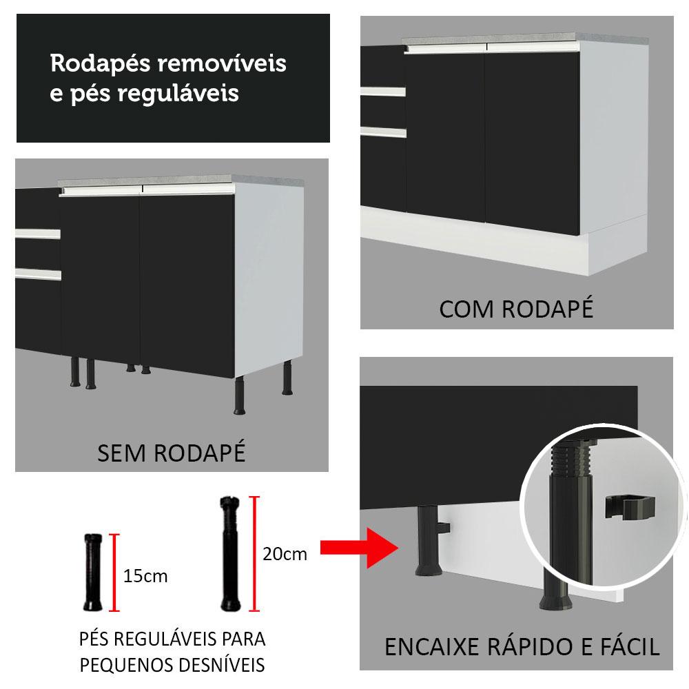 Foto 8 pulgar | Gabinete Bajo Cocina Madesa Glamy 60cm Con Encimera Bn