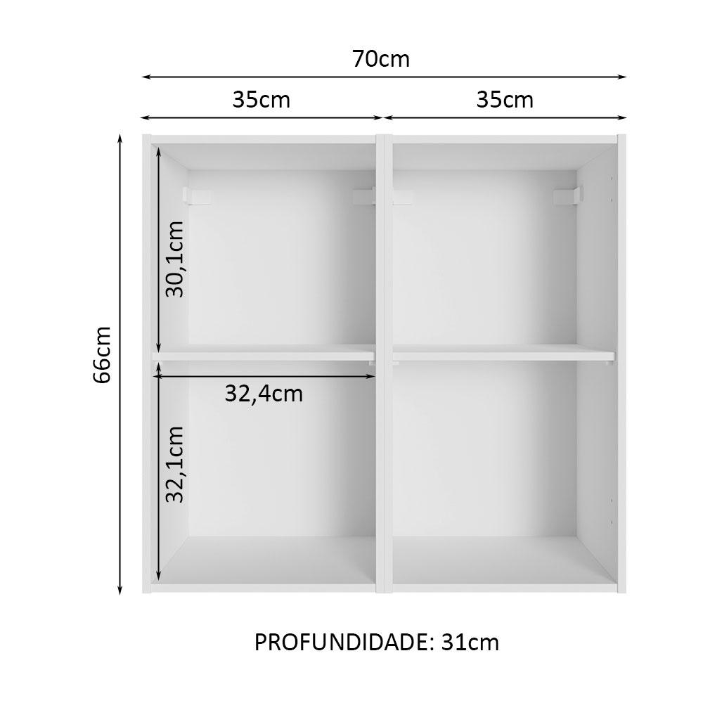 Foto 3 pulgar | Alacena Gabinete Superior Cocina Madesa Reims 70cm Bb 02