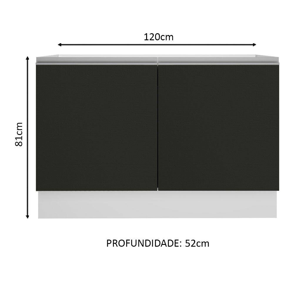 Foto 3 pulgar | Gabinete Bajo Cocina Madesa Glamy 120cm Sin Encimera Bn