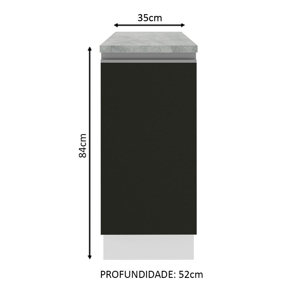 Foto 3 pulgar | Gabinete Bajo Cocina Madesa Glamy 35cm 1 Puerta Bn