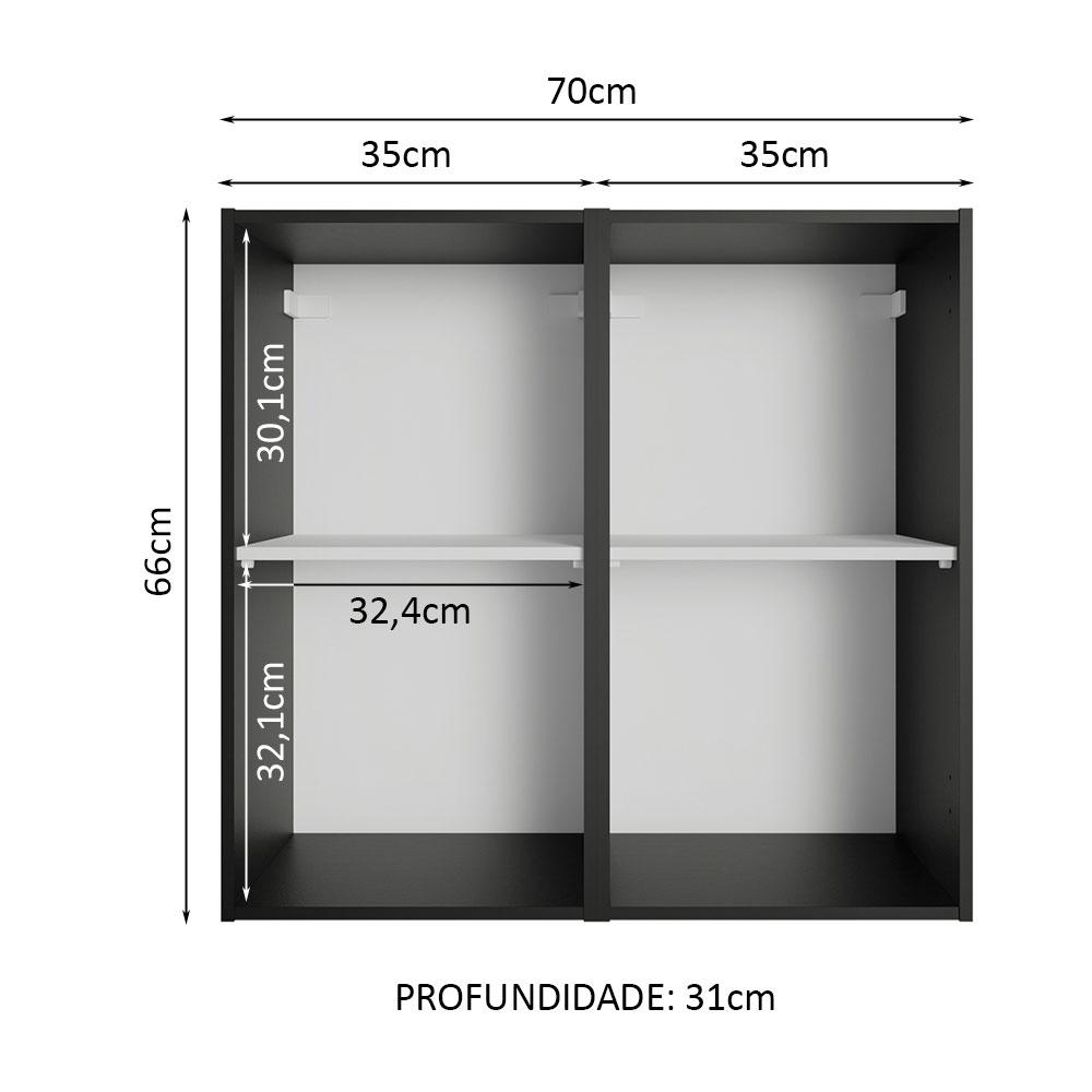 Foto 3 pulgar | Alacena Gabinete Superior Cocina Madesa Reims 70cm Nn 01