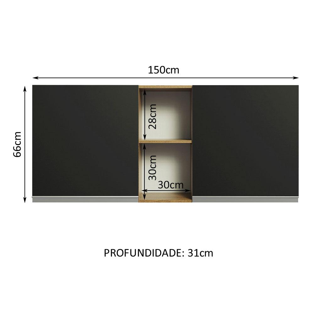 Foto 3 pulgar | Alacena Gabinete Superior Cocina Madesa Glamy 150cm Mn 01