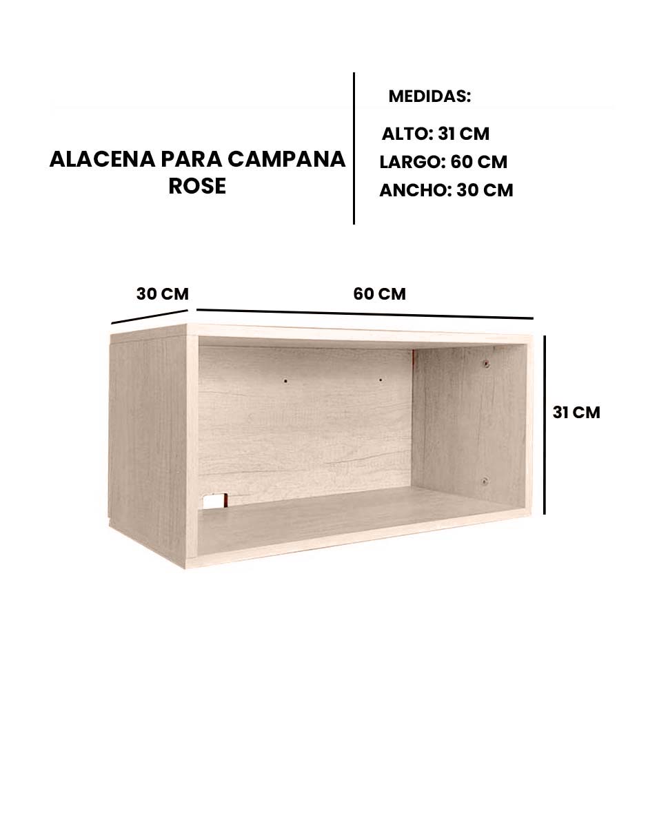 Foto 9 pulgar | Alacena Alta Sobre Campana Para Cocina Integral