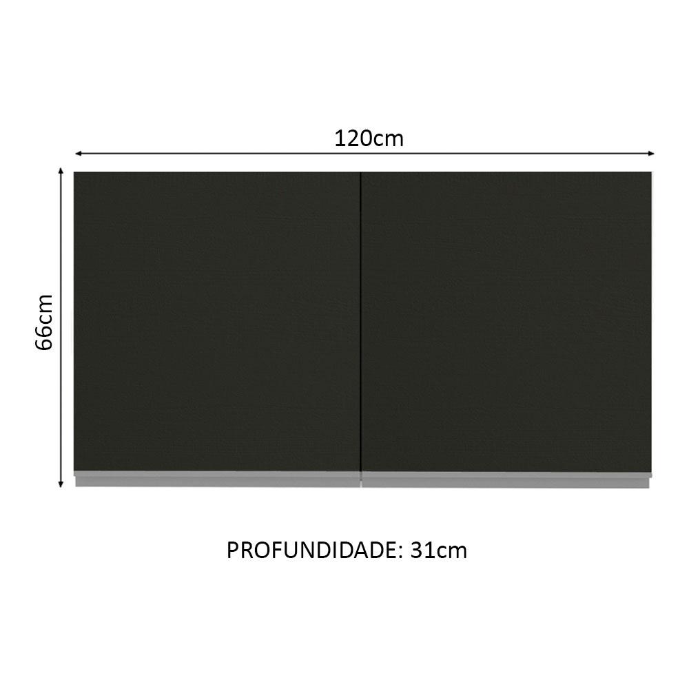 Foto 3 pulgar | Alacena Gabinete Superior Cocina Madesa Glamy 120cm Bn