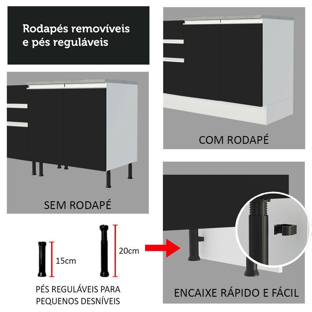 Foto 9 pulgar | Gabinete Bajo Cocina Madesa Glamy 120cm Con Encimera Bn