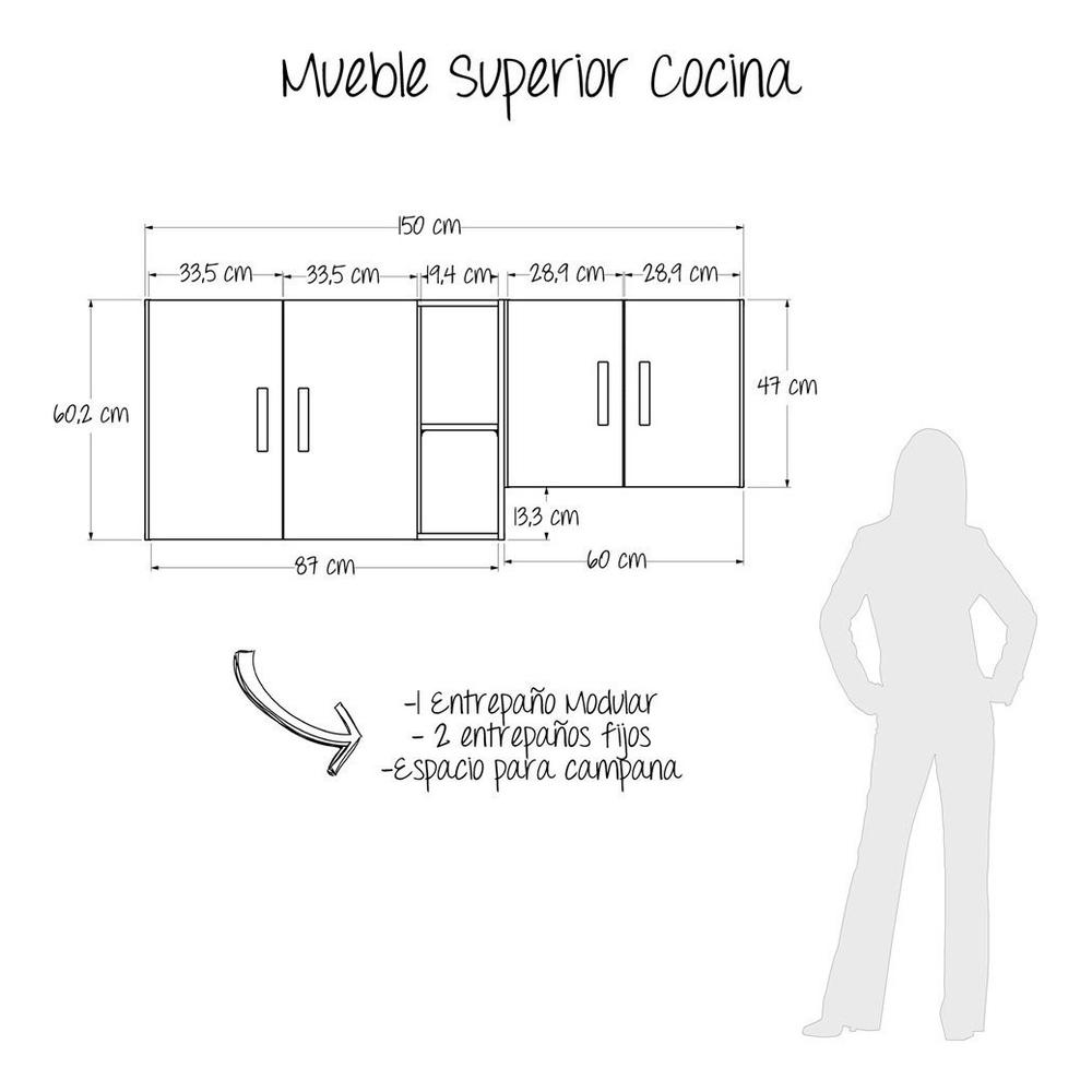 Foto 7 pulgar | Mueble Superior De Cocina Maderkit Rovere