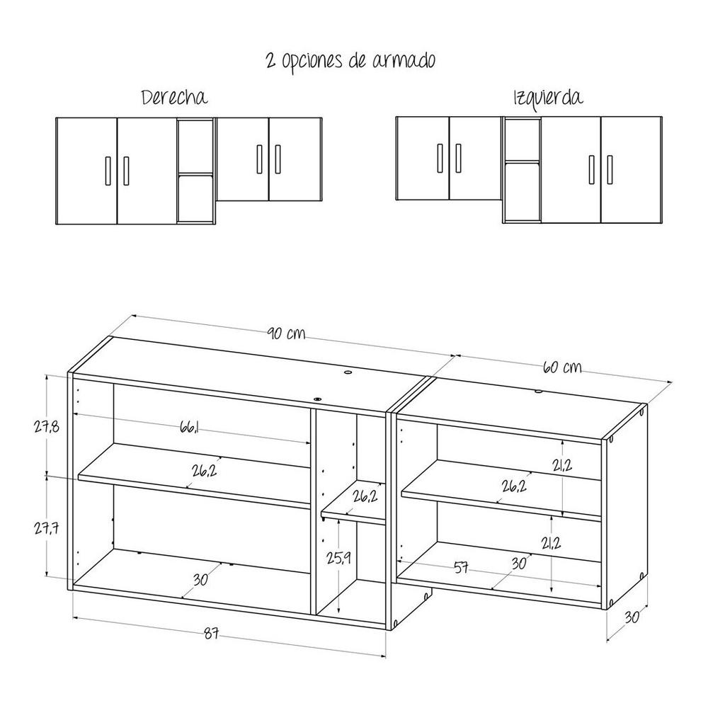 Foto 5 | Mueble Superior de Cocina Maderkit color Wengue