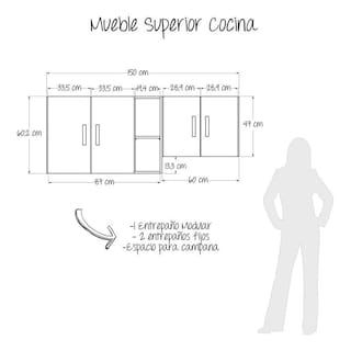 Foto 6 | Mueble Superior de Cocina Maderkit color Wengue