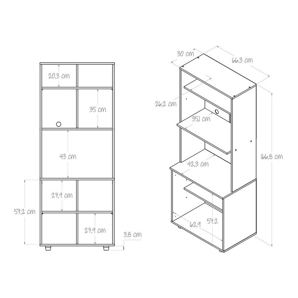 Foto 6 pulgar | Mueble Auxiliar de Cocina Maderkit para Microondas Línea Coby