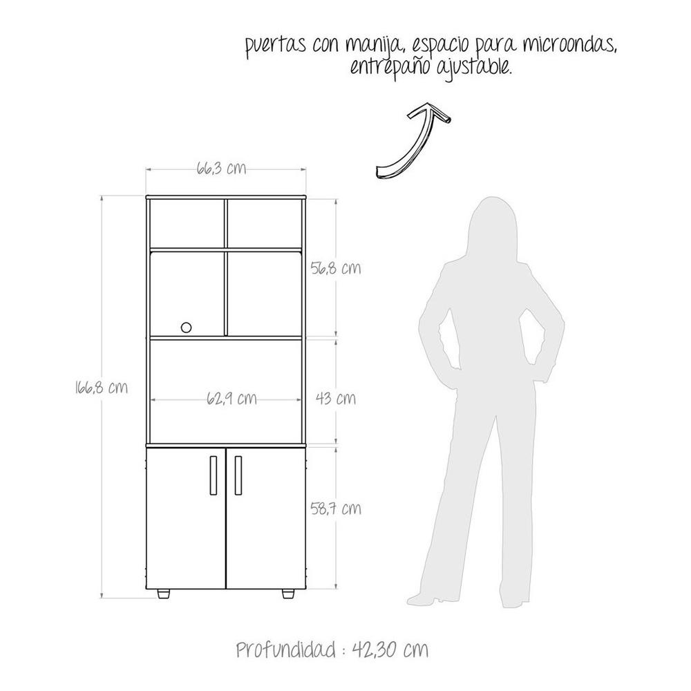 Foto 7 pulgar | Mueble Auxiliar de Cocina Maderkit para Microondas Línea Coby