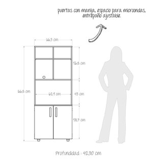Foto 6 | Mueble Auxiliar de Cocina Maderkit para Microondas Línea Coby