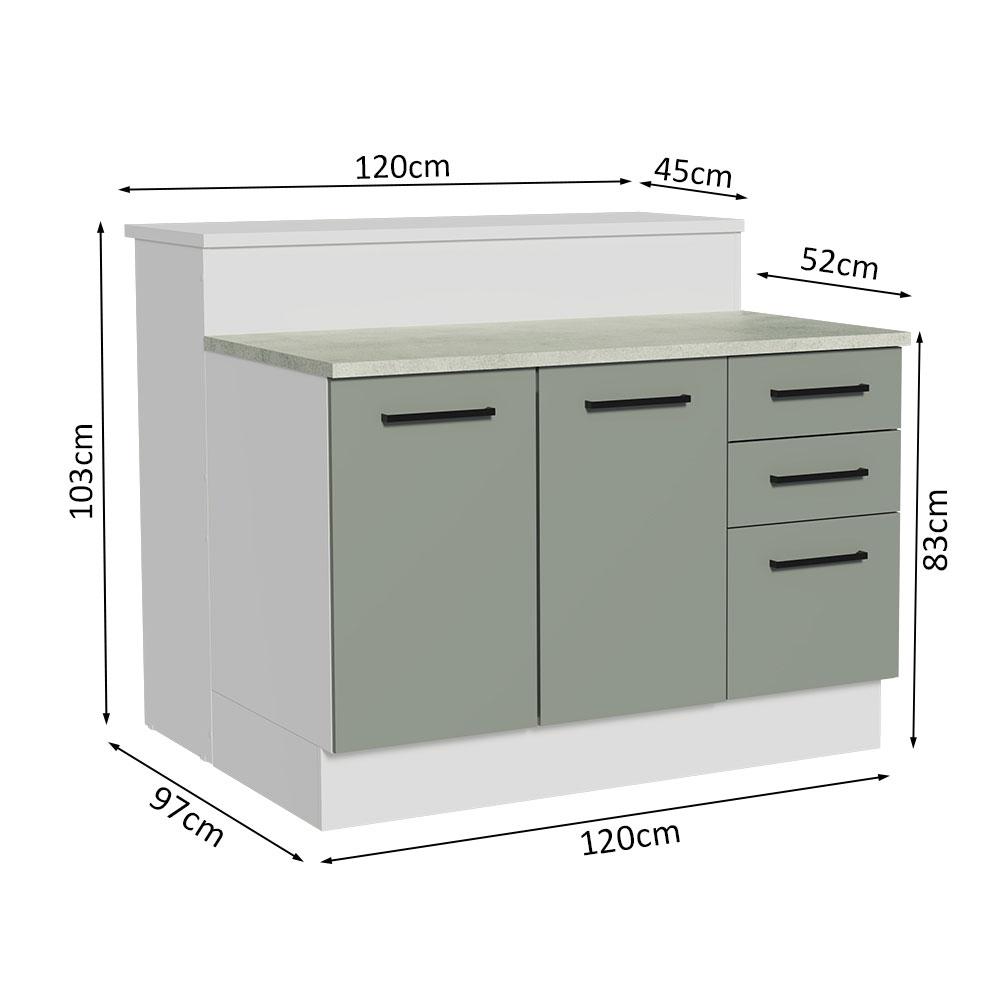 Foto 3 | Mostrador Madesa Agata Gris de 120 cm