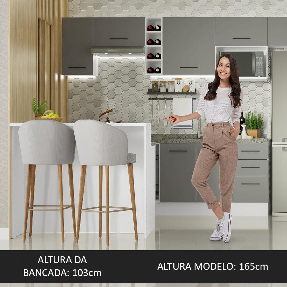 Foto 5 pulgar | Mostrador Madesa Agata Gris de 120 cm