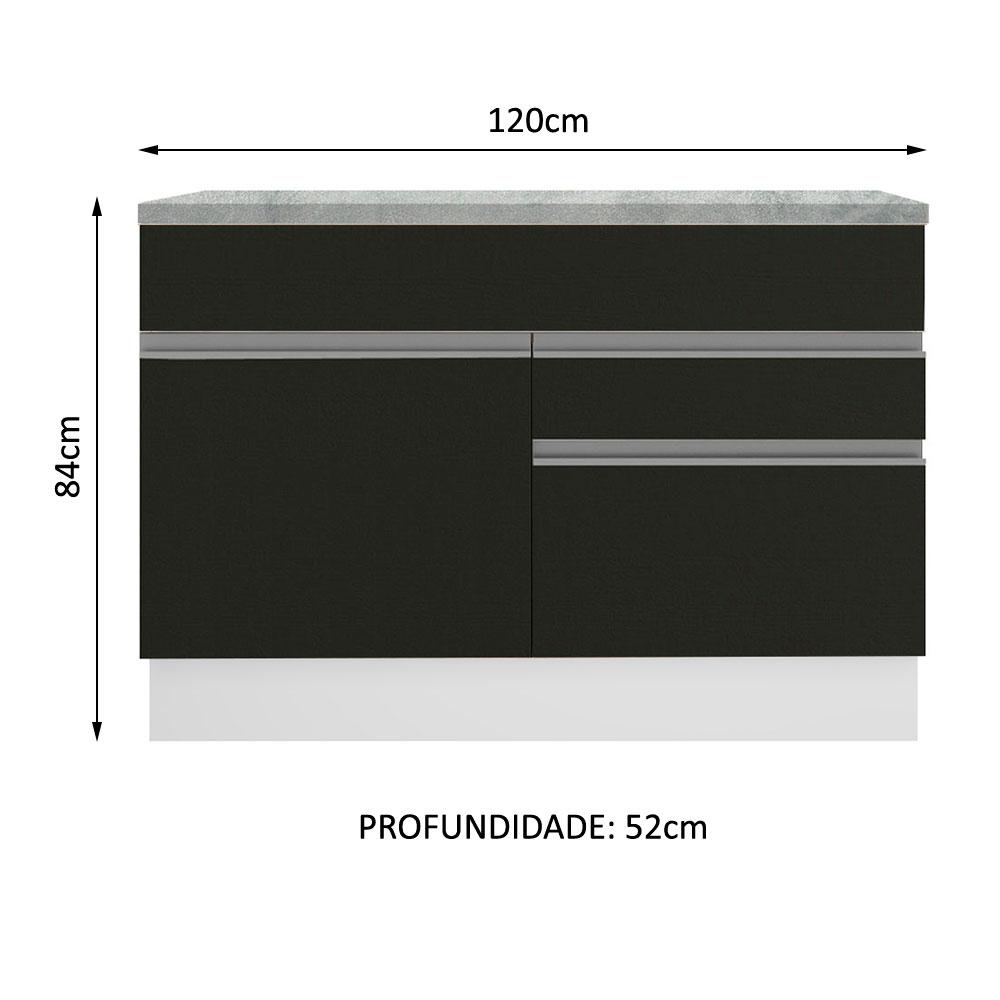 Foto 4 pulgar | Gabinete Bajo Cocina Madesa Agata 120cm Con Encimera Bn