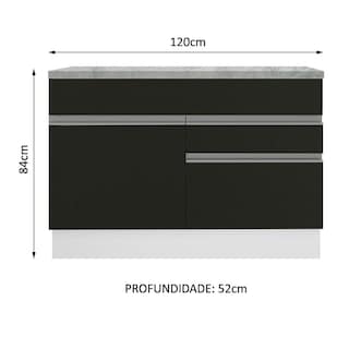 Foto 3 | Gabinete Bajo Cocina Madesa Agata 120cm Con Encimera Bn