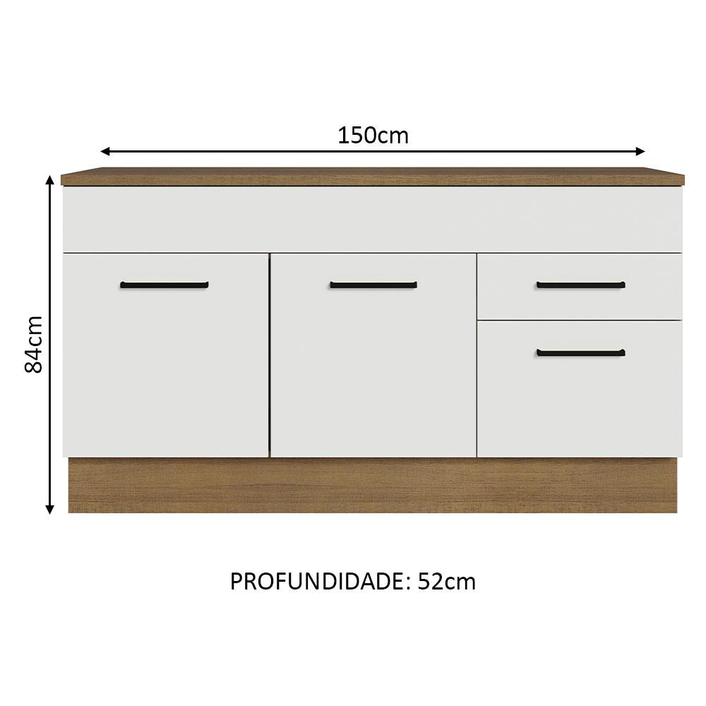 Foto 4 pulgar | Gabinete Bajo Cocina Madesa Agata 150cm Con Encimera Mb 02