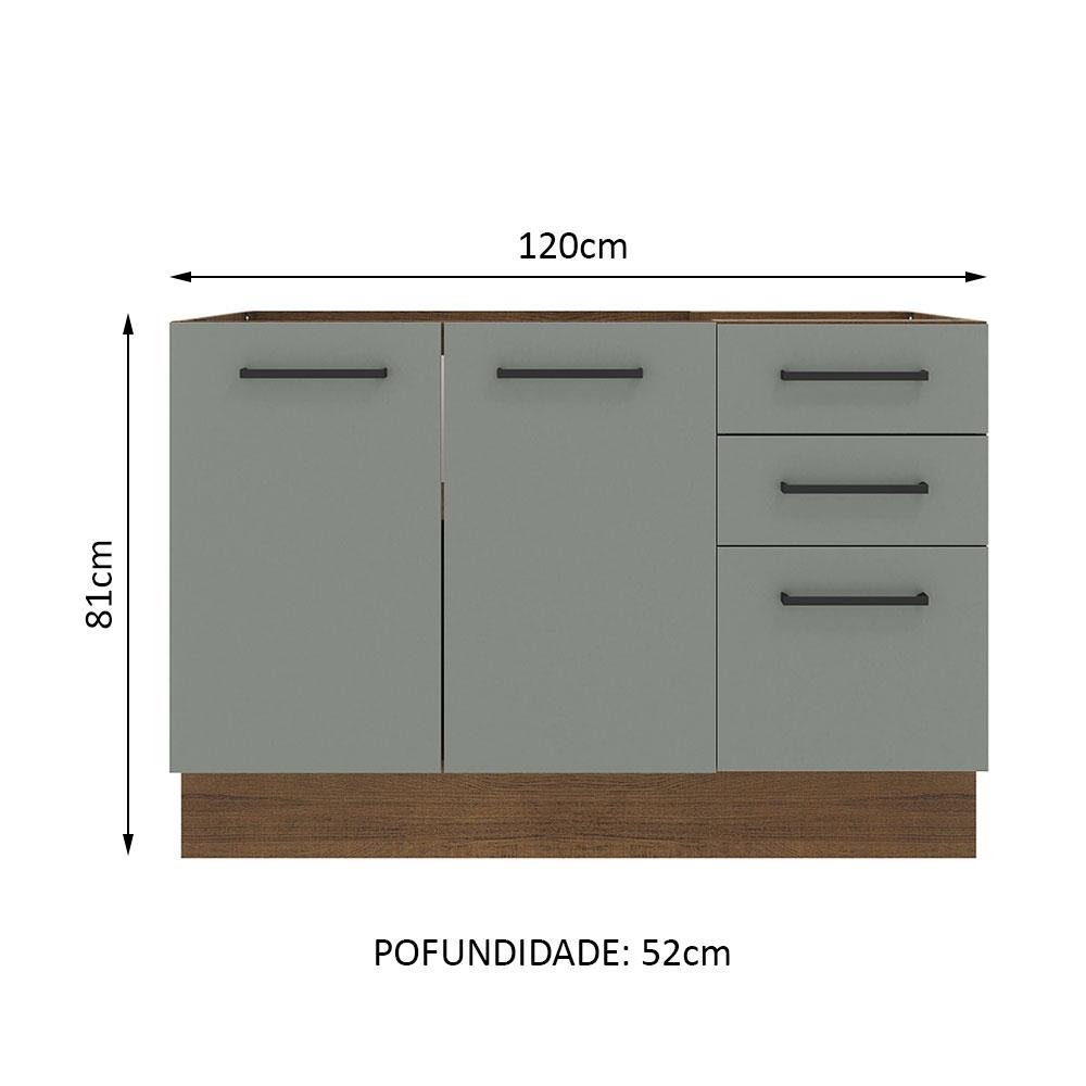 Foto 3 pulgar | Gabinete Bajo Cocina Madesa Agata 120cm Sin Encimera Bg