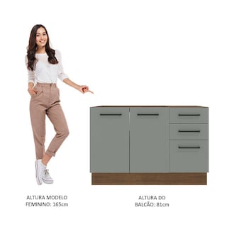 Foto 5 | Gabinete Bajo Cocina Madesa Agata 120cm Sin Encimera Bg
