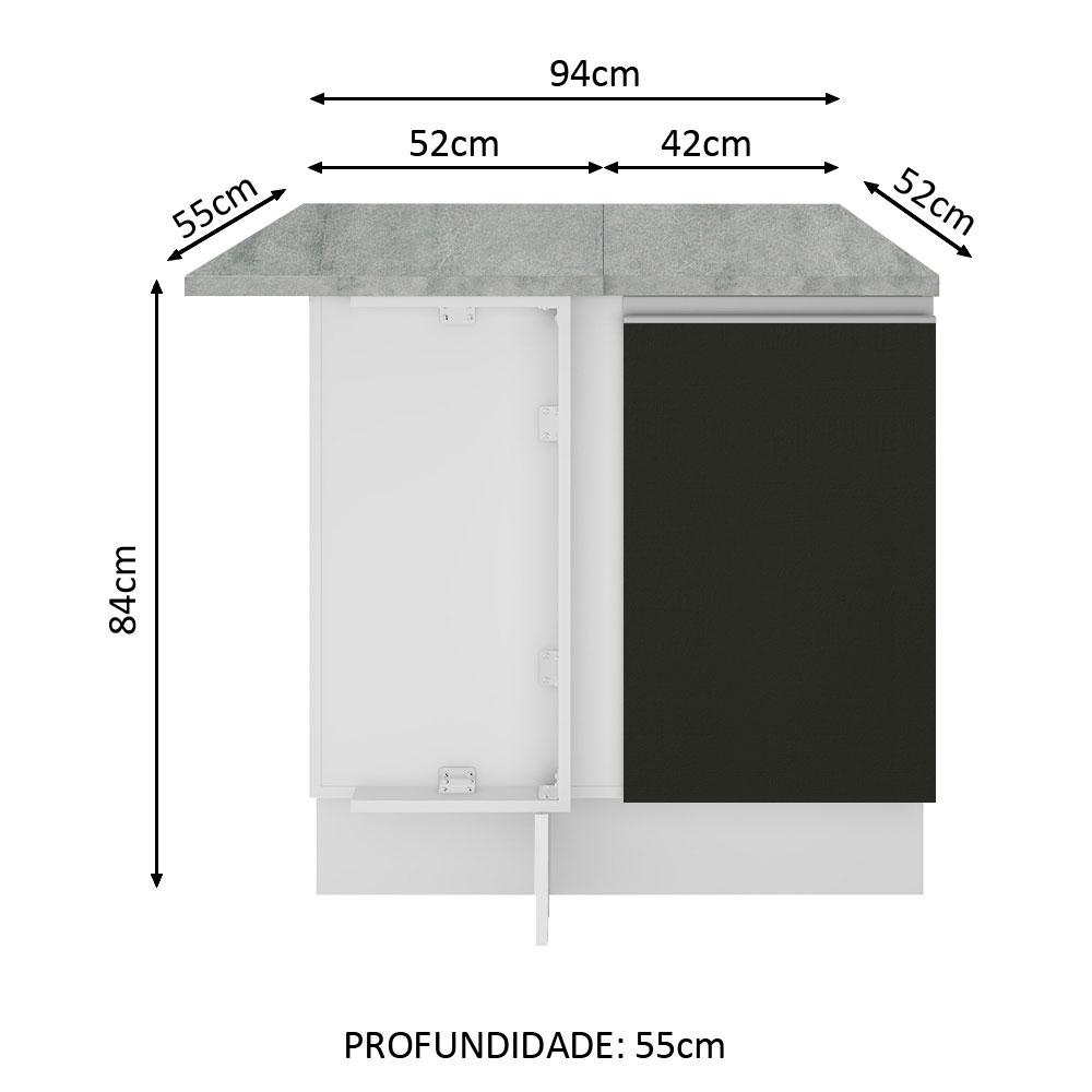Foto 4 pulgar | Gabinete Bajo Cocina Madesa Glamy 94cm Con Encimera Bn