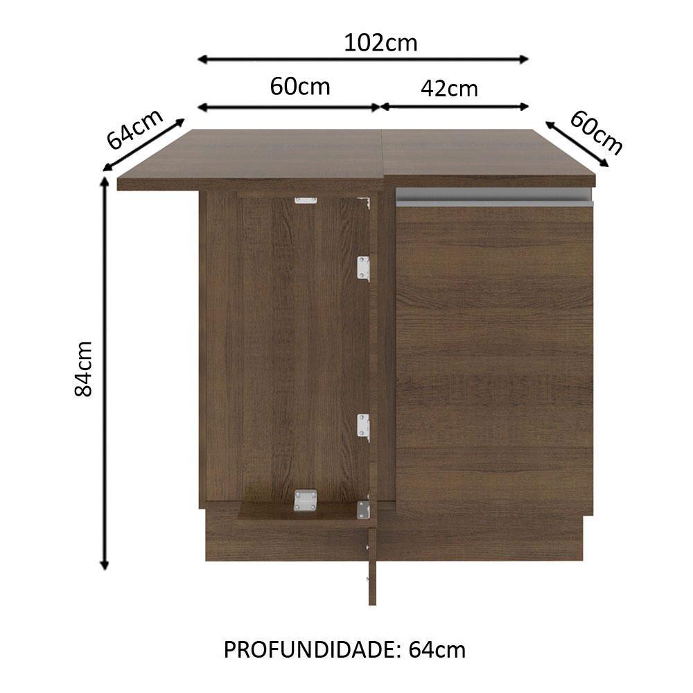 Foto 4 pulgar | Gabinete Bajo Cocina Madesa Agata 102cm Con Encimera Mm
