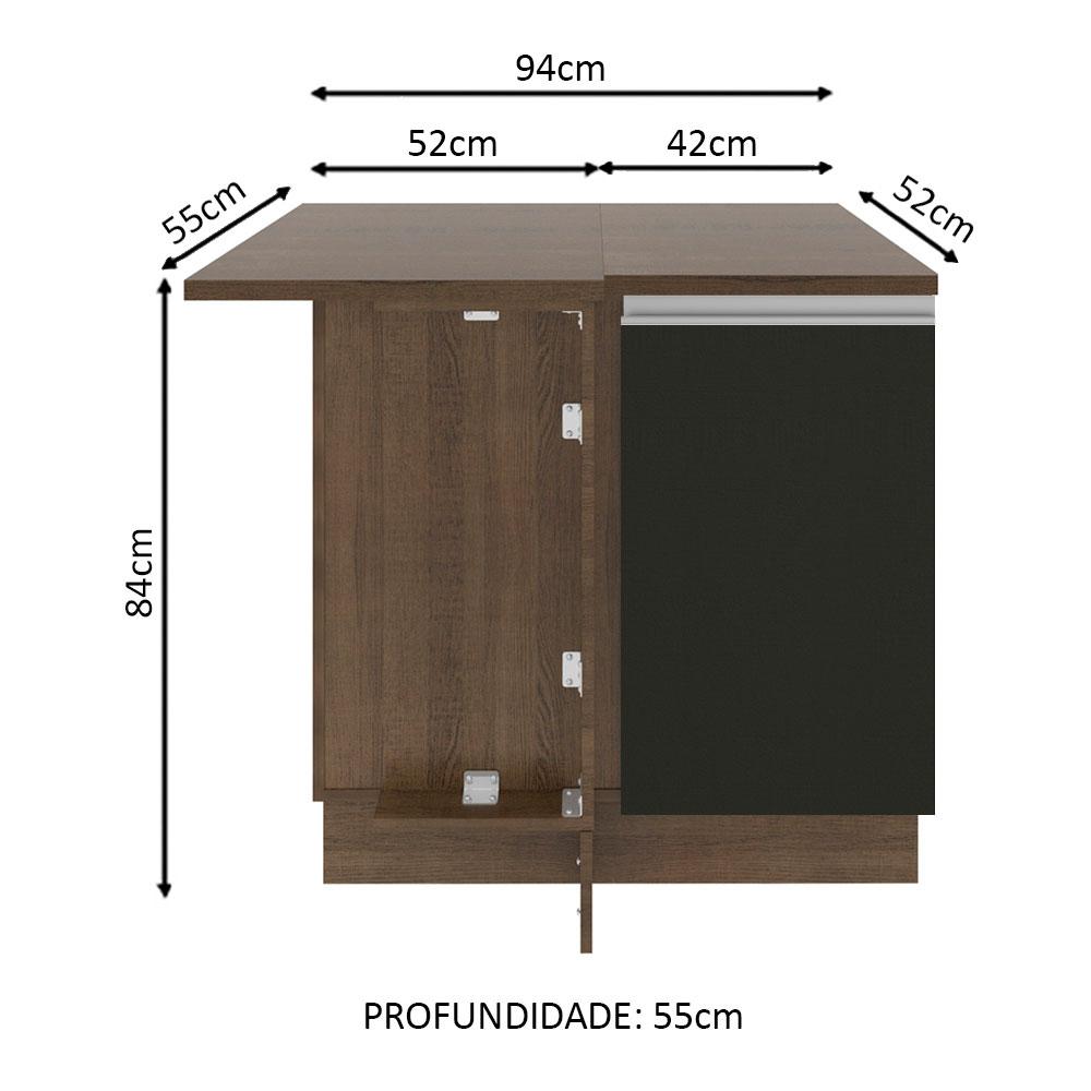 Foto 4 pulgar | Gabinete Bajo Cocina Madesa Glamy 94cm Con Encimera Mn