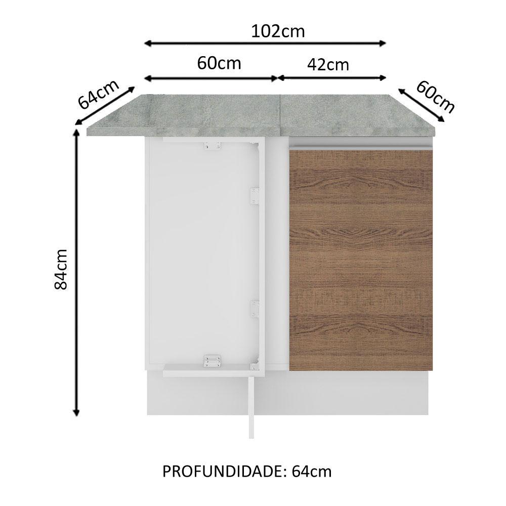 Foto 4 pulgar | Gabinete Bajo Cocina Madesa Glamy 102cm Con Encimera Bm