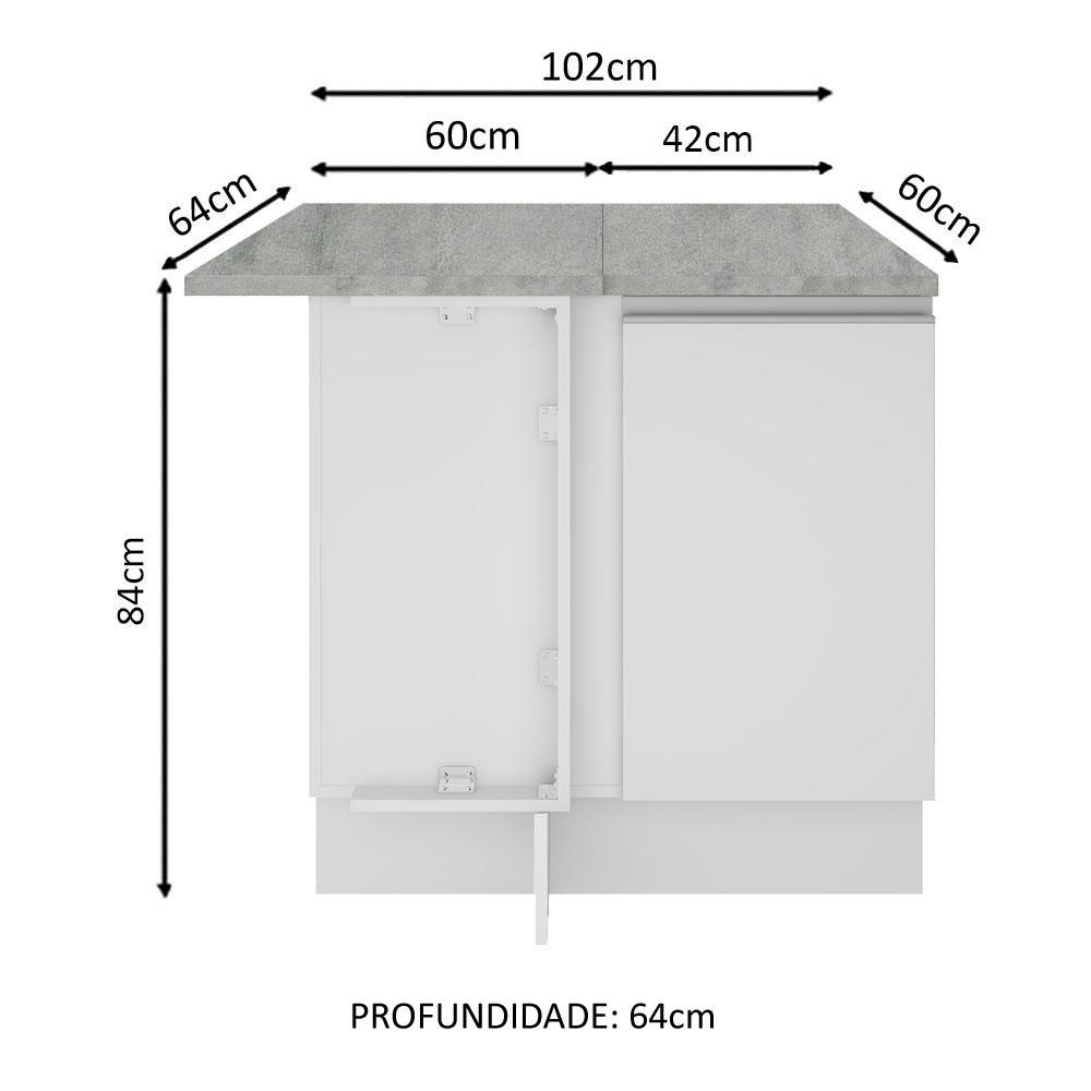 Foto 4 pulgar | Gabinete Bajo Cocina Madesa Agata 102cm Con Encimera Bb 01
