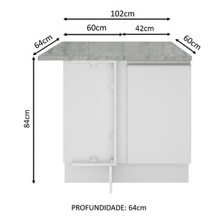 Foto 3 | Gabinete Bajo Cocina Madesa Agata 102cm Con Encimera Bb 01