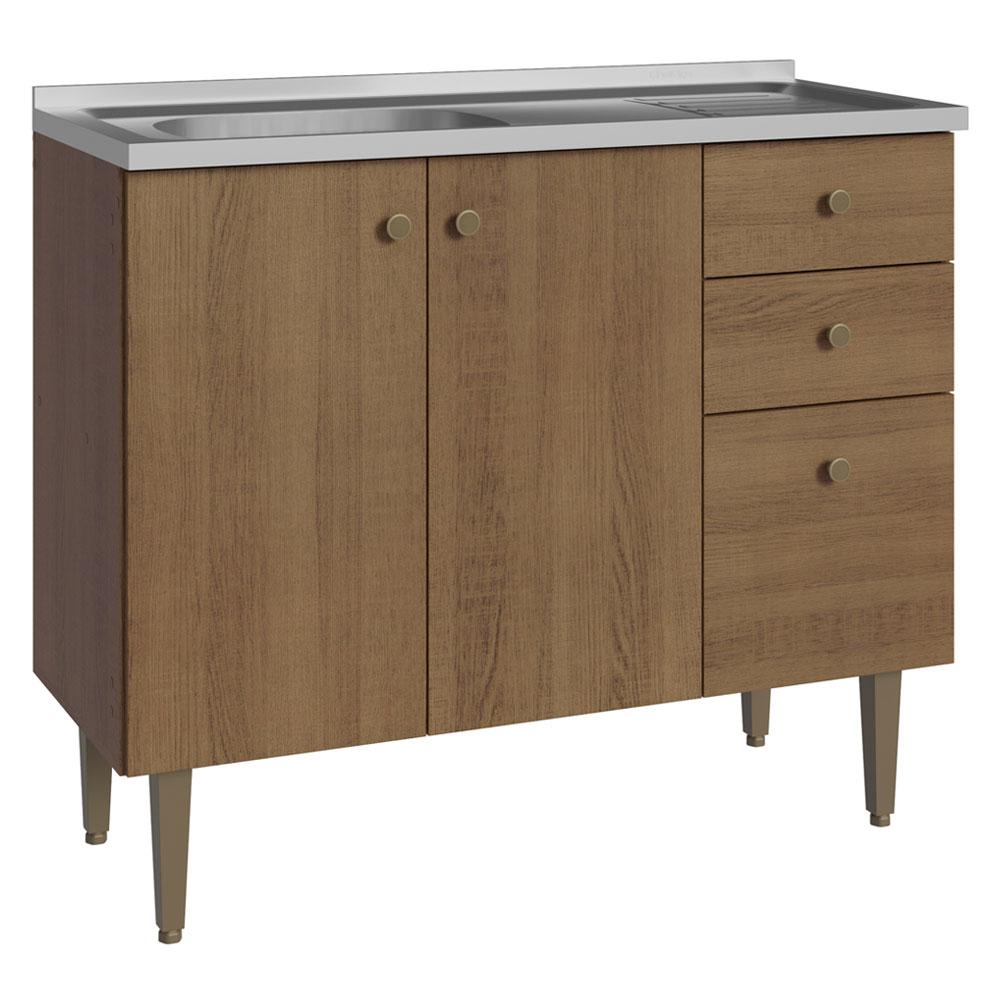 Alacena Gabinete Bajo Cocina Madesa Gourmet 105 Con Tarja Mm