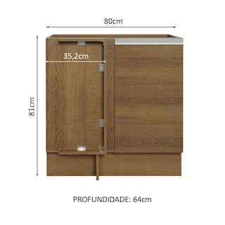 Foto 3 | Gabinete Bajo Cocina Madesa Glamy 80cm Sin Encimera Mm