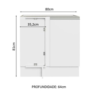 Foto 3 | Gabinete Bajo Cocina Madesa Glamy 80cm Sin Encimera Bb