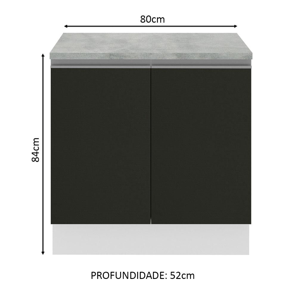 Foto 4 pulgar | Gabinete Bajo Cocina Madesa Glamy 80cm Con Encimera Bn