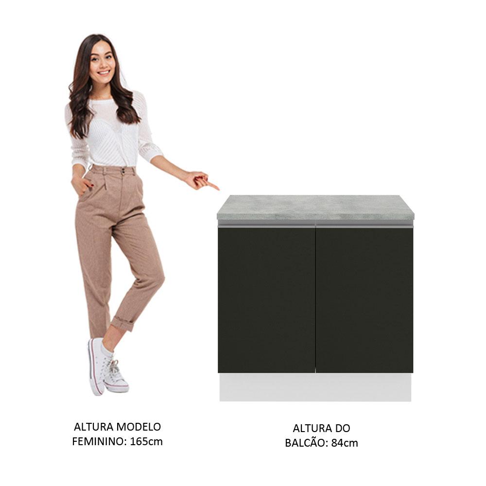 Foto 6 pulgar | Gabinete Bajo Cocina Madesa Glamy 80cm Con Encimera Bn
