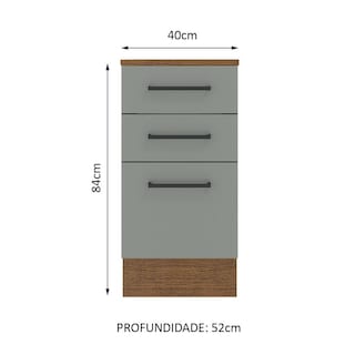Foto 3 | Gabinete Bajo Cocina Madesa Agata 40cm Con Encimera Mg