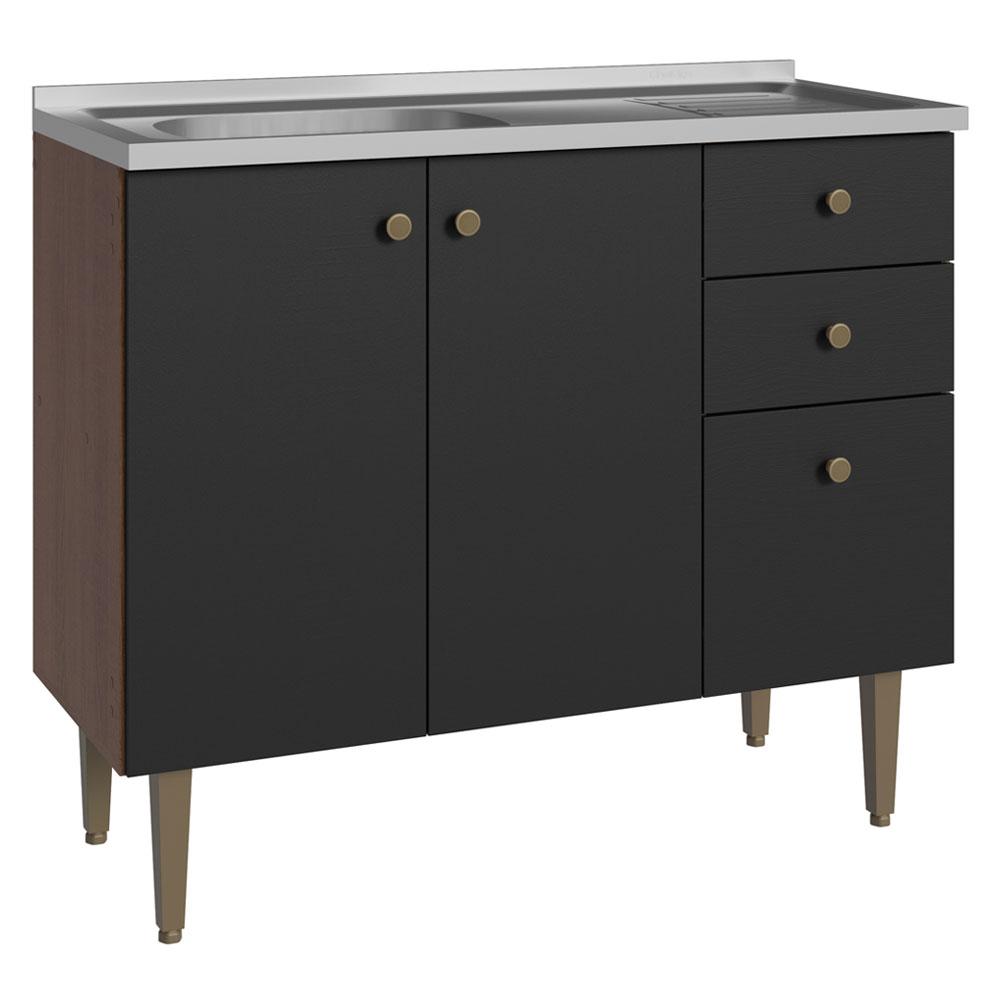 Alacena Gabinete Bajo Cocina Madesa Gourmet 105 Con Tarja Mn