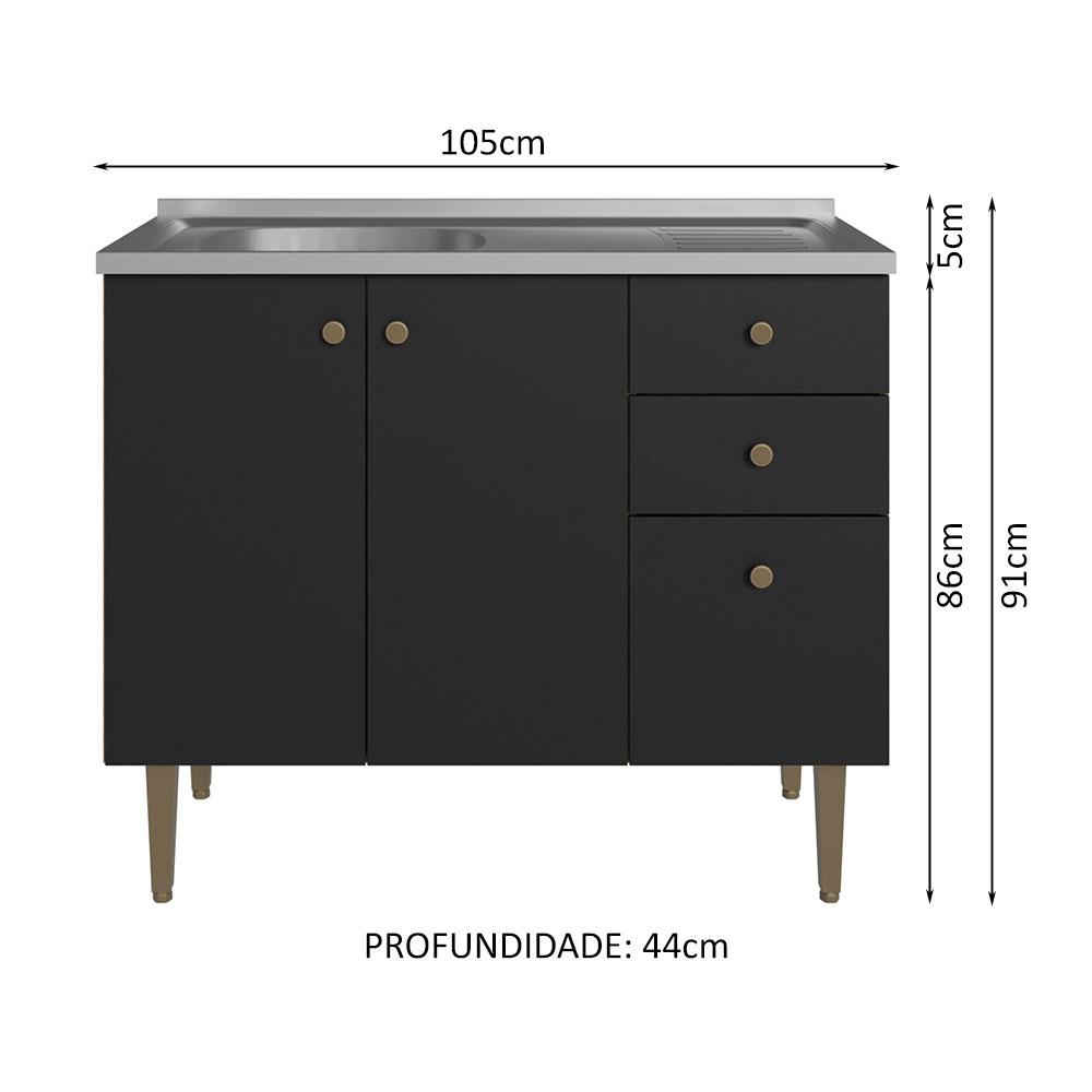 Foto 4 pulgar | Alacena Gabinete Bajo Cocina Madesa Gourmet 105 Con Tarja Mn