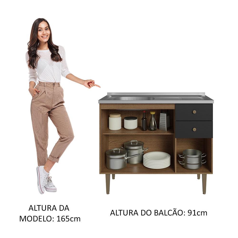 Foto 5 pulgar | Alacena Gabinete Bajo Cocina Madesa Gourmet 105 Con Tarja Mn