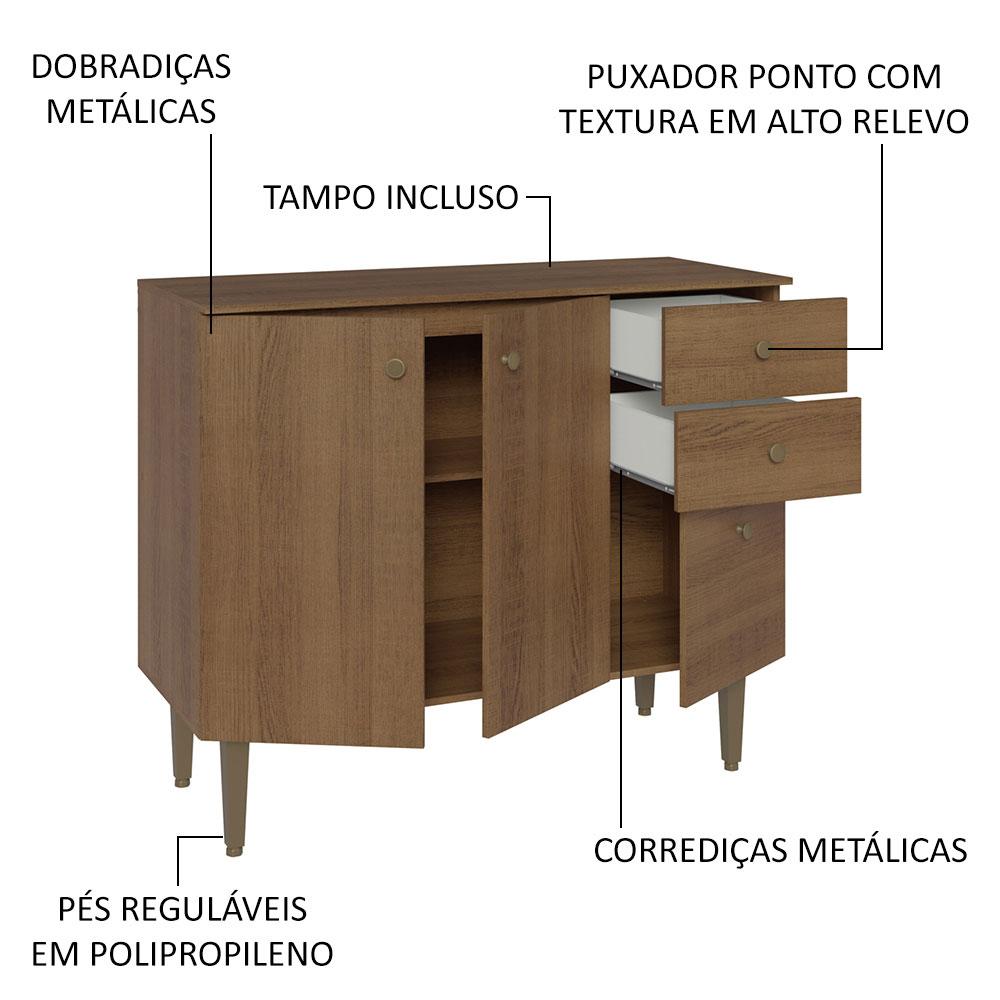 Foto 6 pulgar | Gabinete Bajo Cocina Madesa Gourmet 105cm Con Encimera Mm