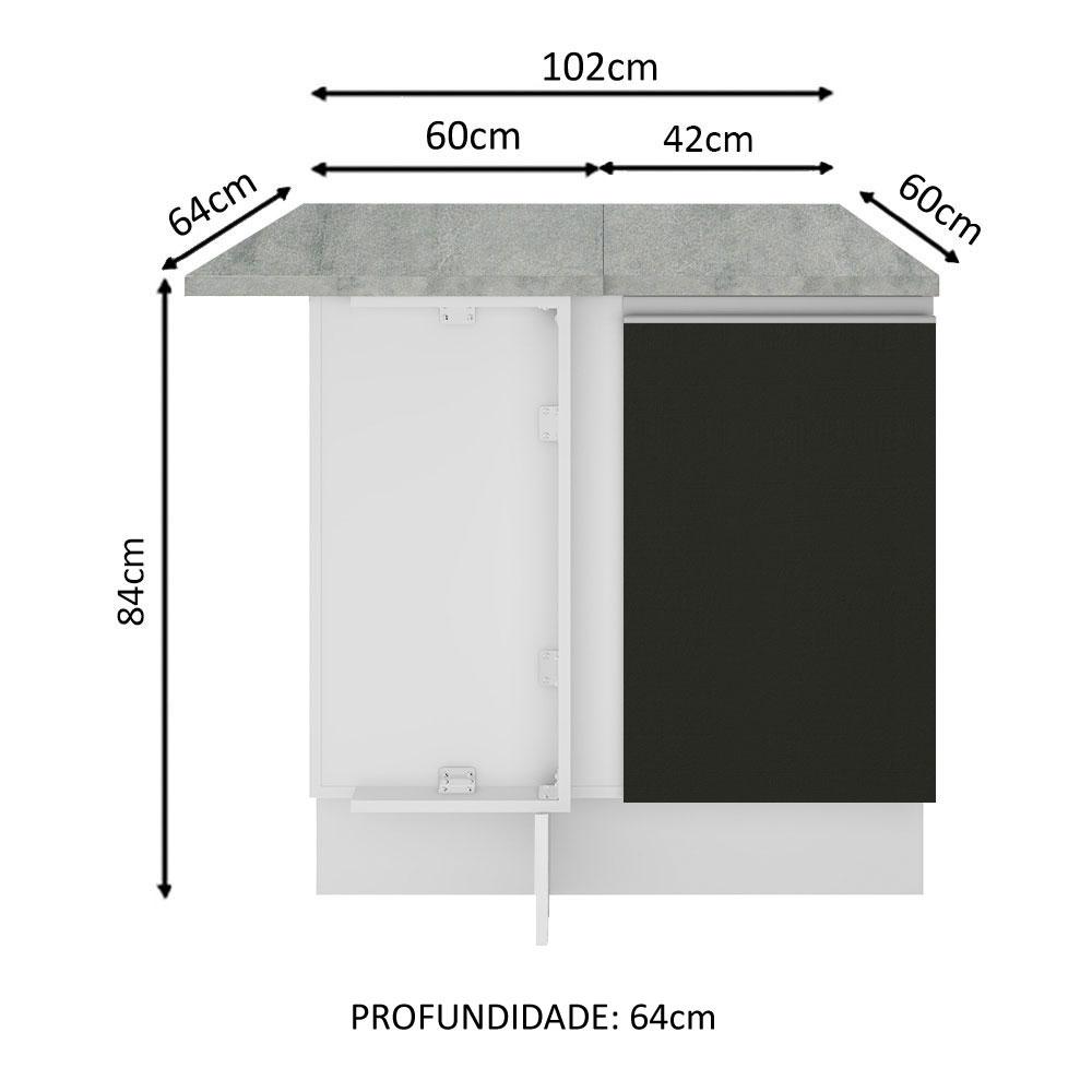 Foto 4 pulgar | Gabinete Bajo Cocina Madesa Agata 102cm Con Encimera Bn
