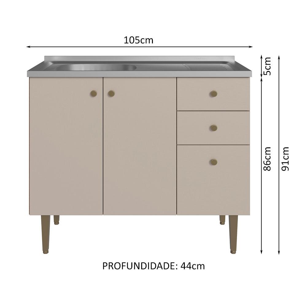 Foto 4 pulgar | Alacena Gabinete Bajo Cocina Madesa Gourmet 105 Con Tarja Mc