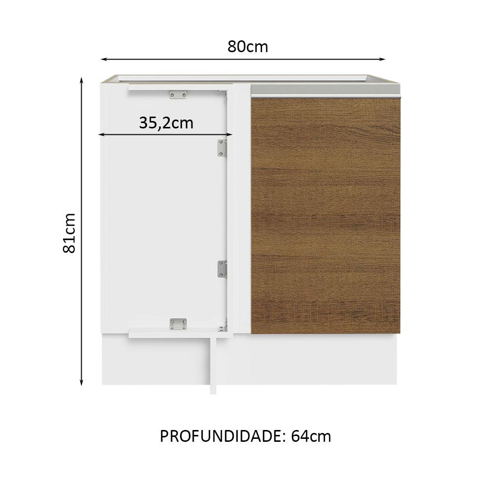 Foto 4 pulgar | Gabinete Bajo Cocina Madesa Glamy 80cm Sin Encimera Bm