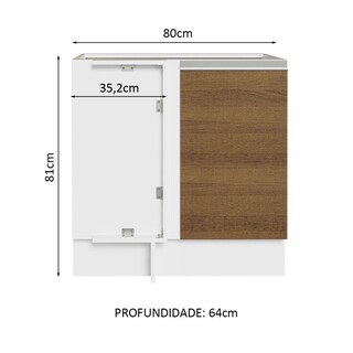 Foto 3 | Gabinete Bajo Cocina Madesa Glamy 80cm Sin Encimera Bm
