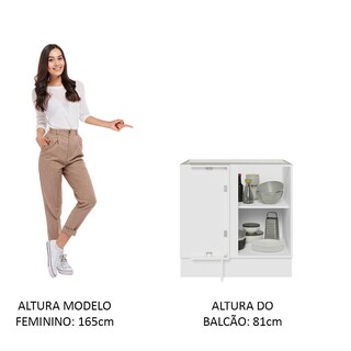 Foto 5 | Gabinete Bajo Cocina Madesa Glamy 80cm Sin Encimera Bm