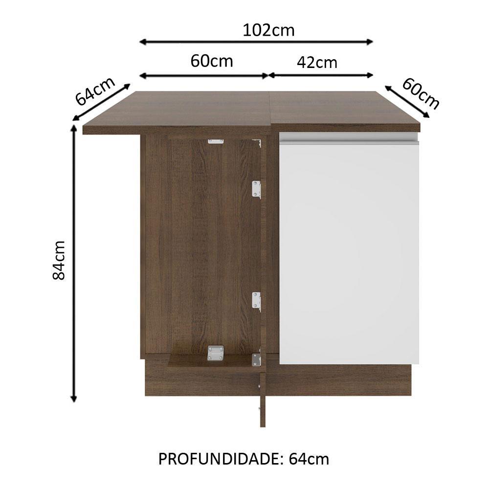 Foto 4 pulgar | Gabinete Bajo Cocina Madesa Agata 102cm Con Encimera Mb 01