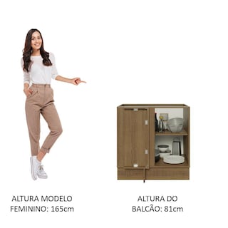 Foto 5 | Gabinete Bajo Cocina Madesa Glamy 80cm Sin Encimera Mn