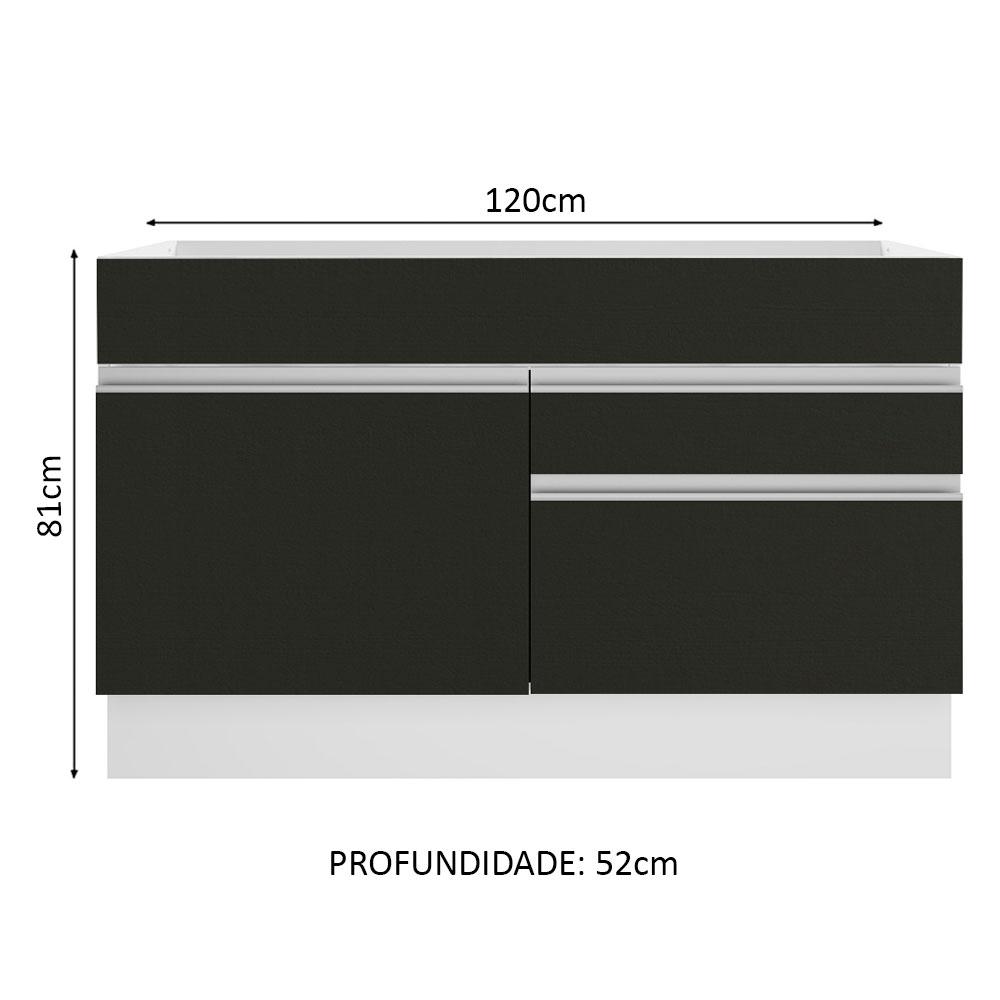Foto 4 pulgar | Gabinete Bajo Cocina Madesa Agata 120cm Sin Encimera Bn