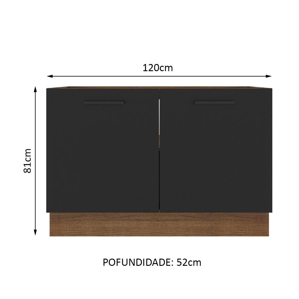 Foto 4 pulgar | Gabinete Bajo Cocina Madesa Agata 120cm Sin Encimera Mn