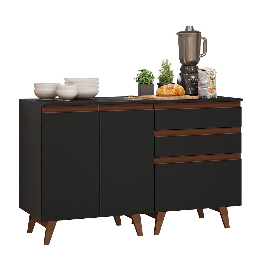 Kit 2 Gabinetes Bajos Reims Madesa 2 Puertas 3 Cajones Nn $7,699
