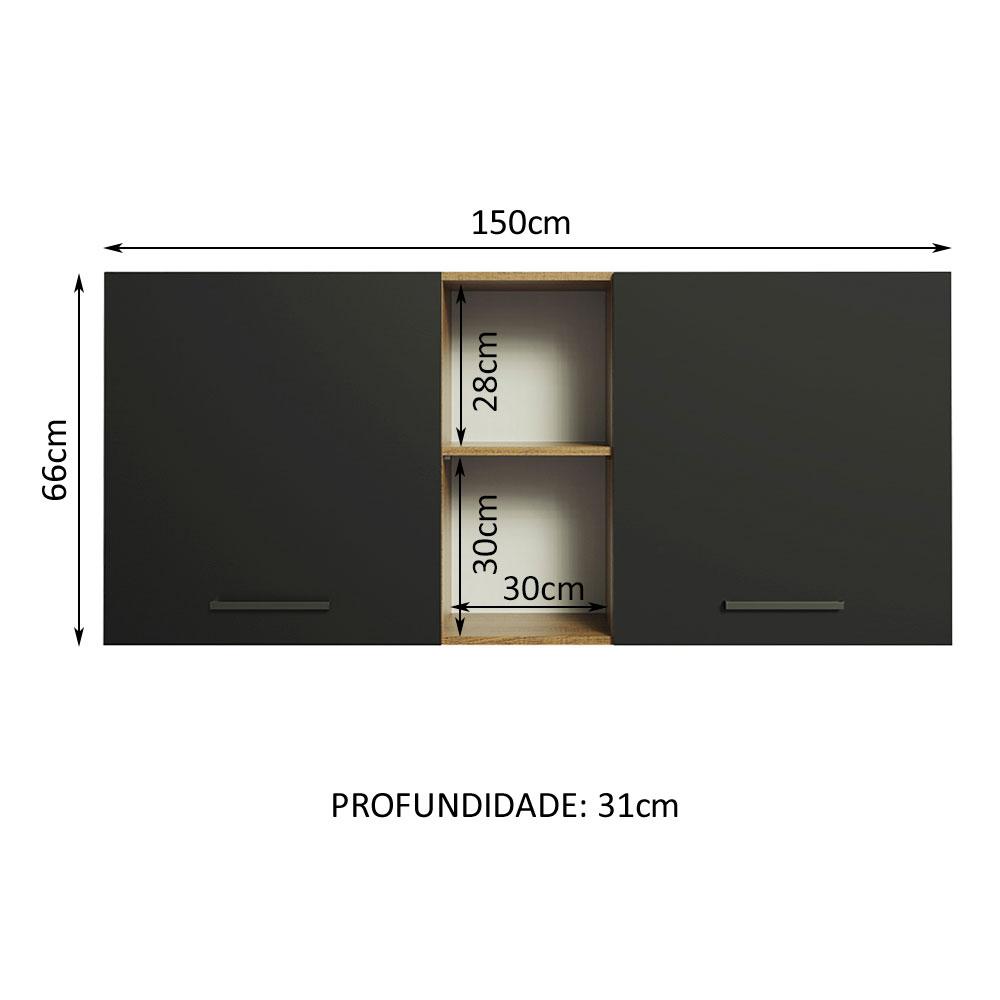 Foto 4 pulgar | Alacena Gabinete Superior Cocina Madesa Agata 150cm Mn